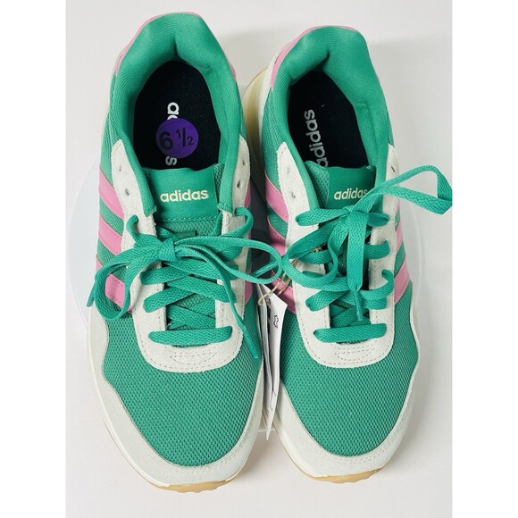 Adidas Run 60s 4.0 Running Shoe Women’s 6.5 Semi Court Green/ Bliss Pink JR6631 - Picture 10 of 14